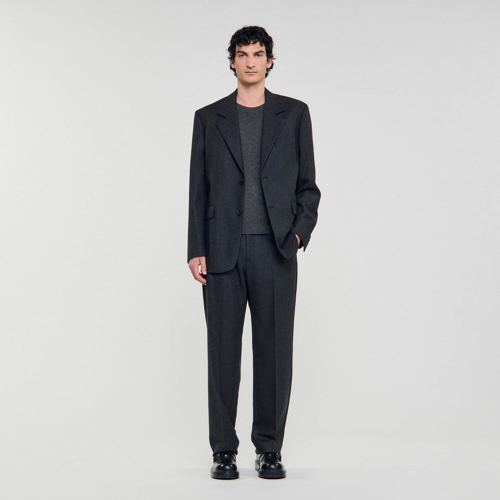 Wool suit jacket Heather Charcoal Sandro Men