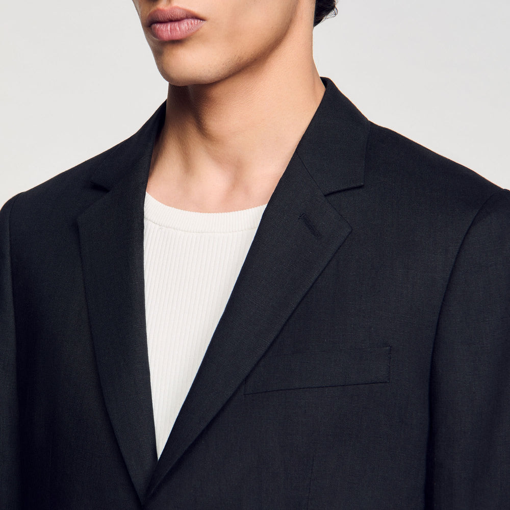 Classic suit jacket Black Sandro Men