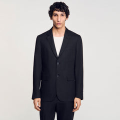 Classic suit jacket Black Sandro Men